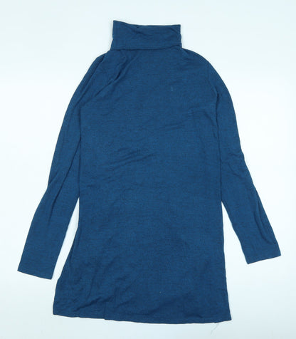 Womens UK Size M Cupio Blue Basic Turtleneck