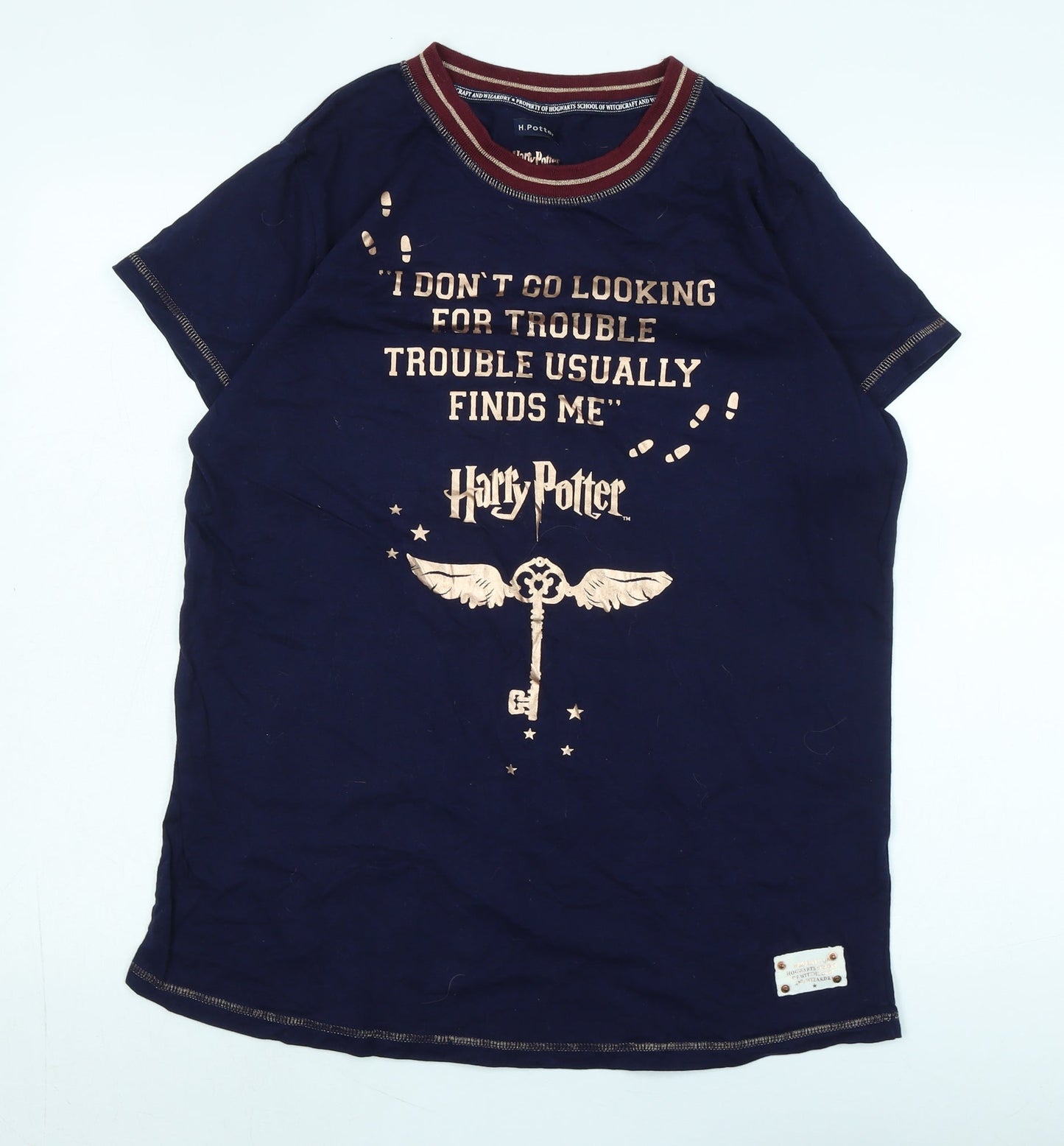 H. Potter Unisex Blue Jersey T-Shirt L Casual