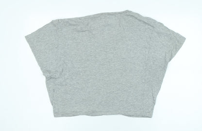 Womens UK Size S ICHI Grey Basic T-Shirt