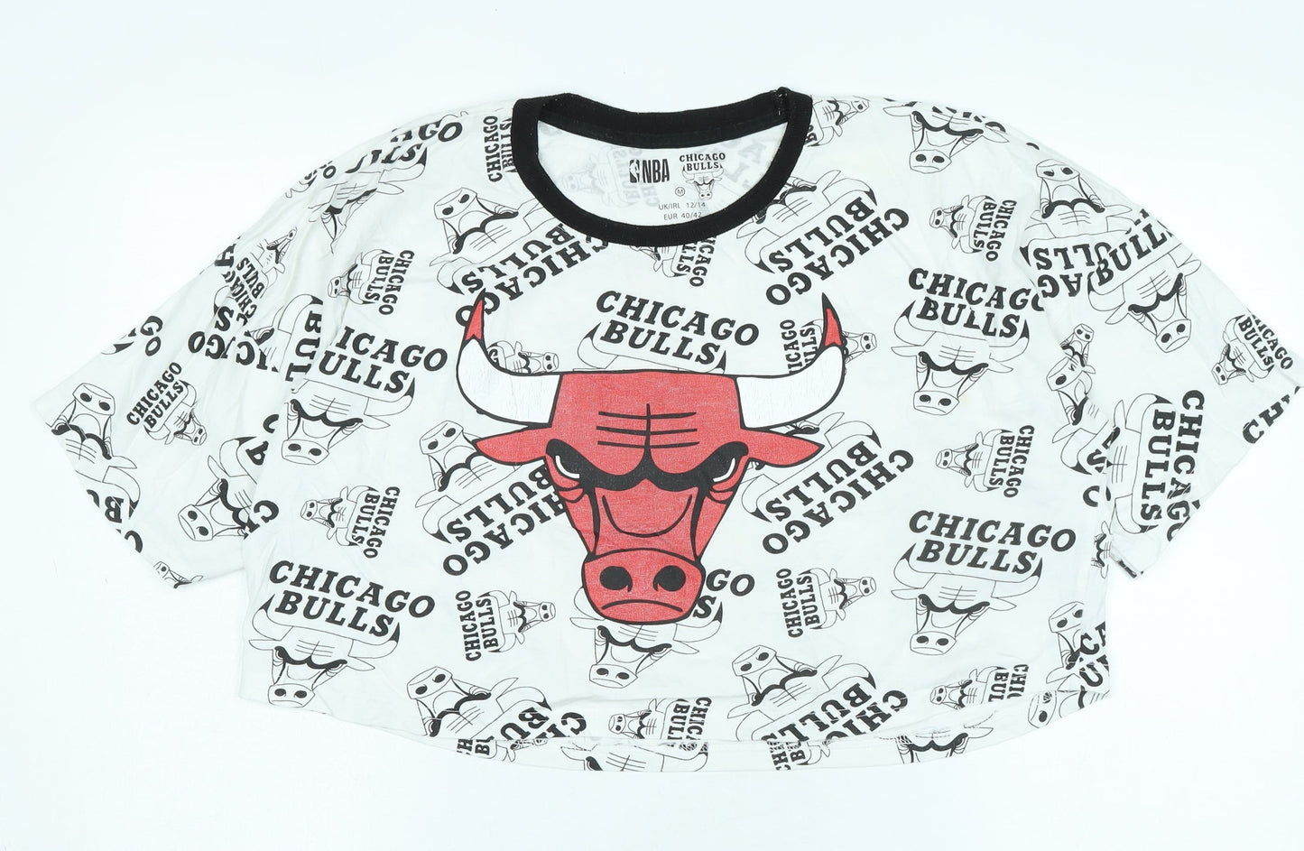Unisex Adults UK Size M NBA White Cropped T-Shirt