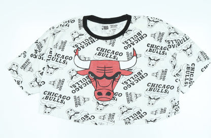 Unisex Adults UK Size M NBA White Cropped T-Shirt