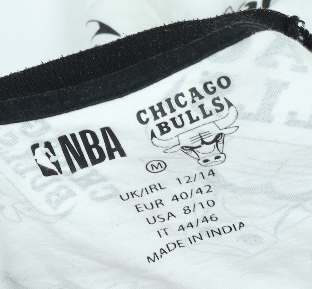 Unisex Adults UK Size M NBA White Cropped T-Shirt