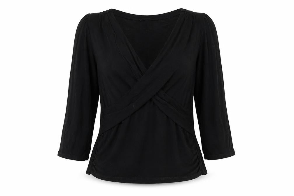 Womens UK Size 8 Blooming Marvellous Black Wrap Blouse