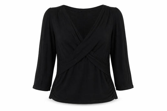 Womens UK Size 8 Blooming Marvellous Black Wrap Blouse