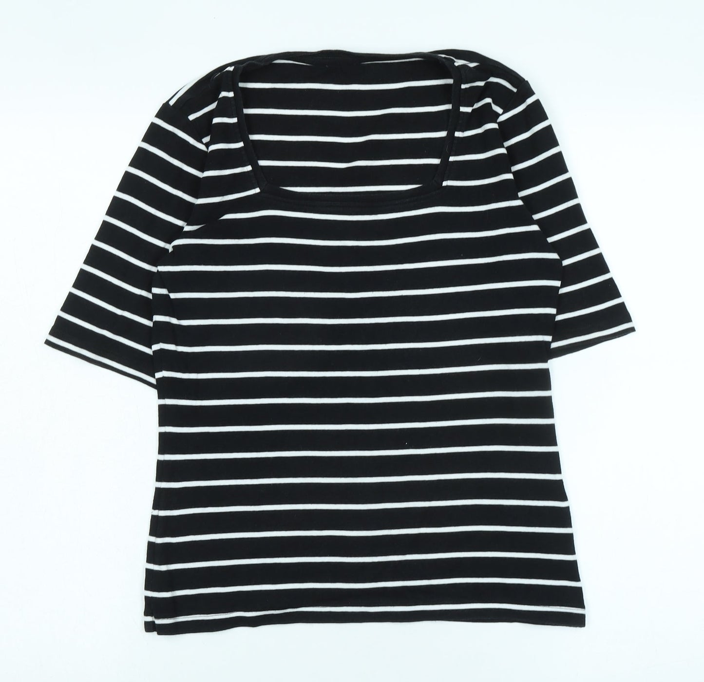 Womens UK Size 14 M&Co Black Basic T-Shirt