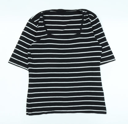 Womens UK Size 14 M&Co Black Basic T-Shirt