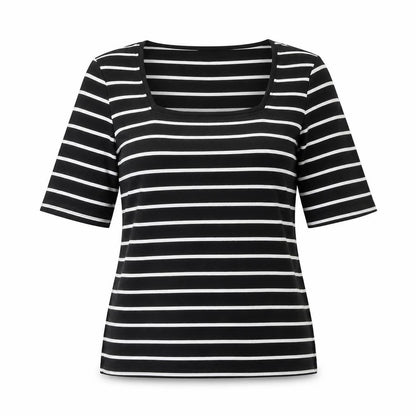 Womens UK Size 14 M&Co Black Basic T-Shirt