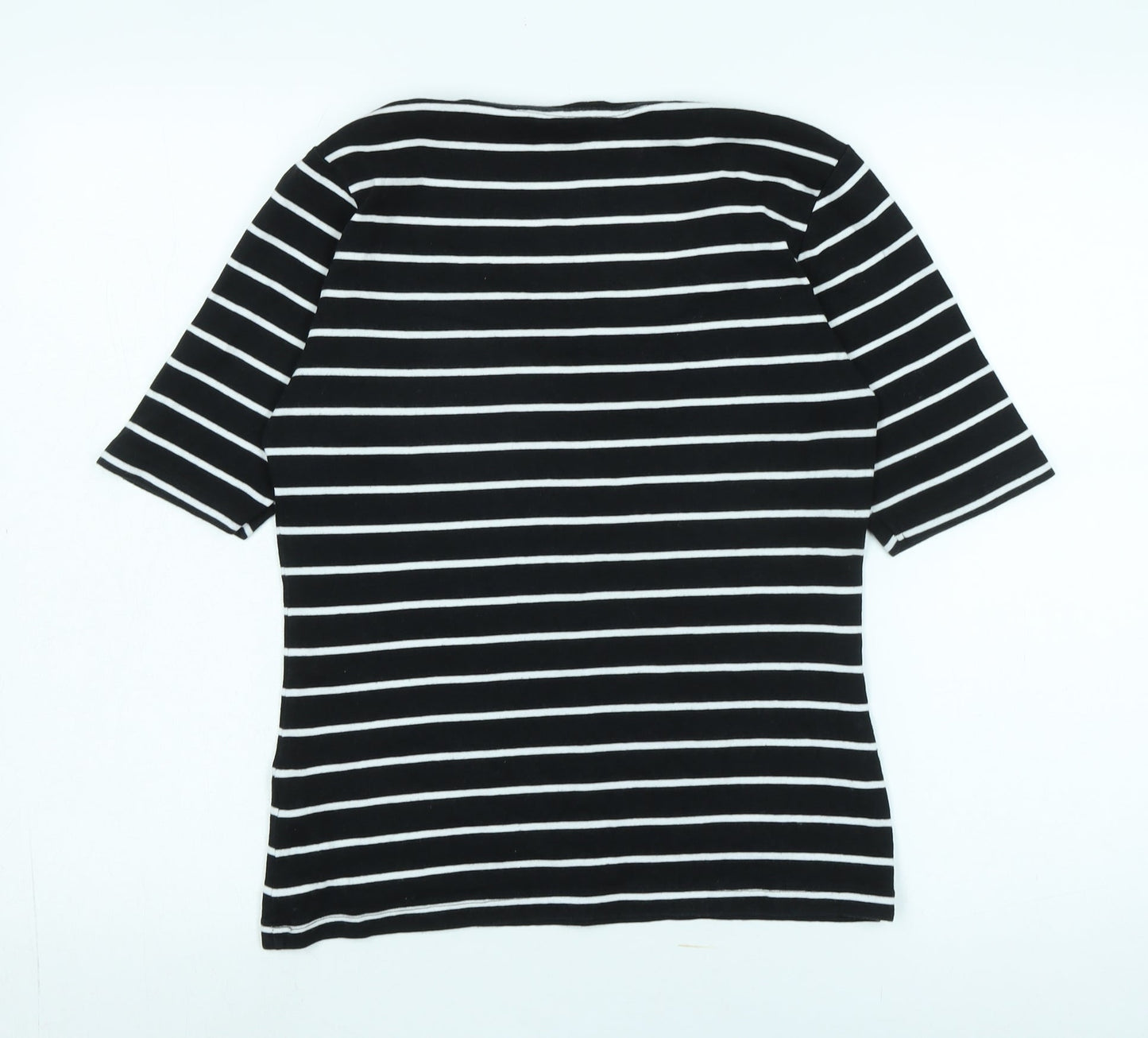 Womens UK Size 14 M&Co Black Basic T-Shirt