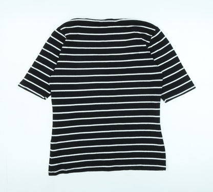 Womens UK Size 14 M&Co Black Basic T-Shirt