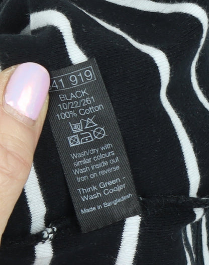 Womens UK Size 14 M&Co Black Basic T-Shirt