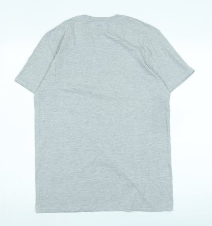 Men's Grey Sports Graphic T-Shirt, Size M