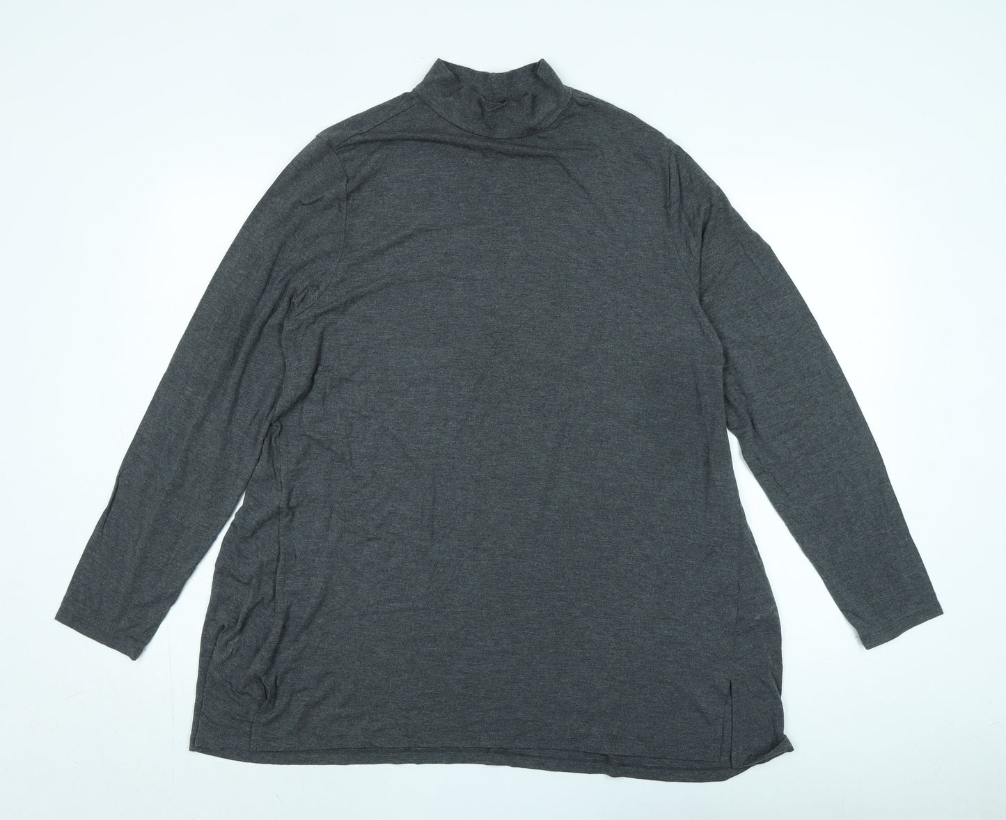 Womens UK Size 16 Halston Grey Basic T-Shirt