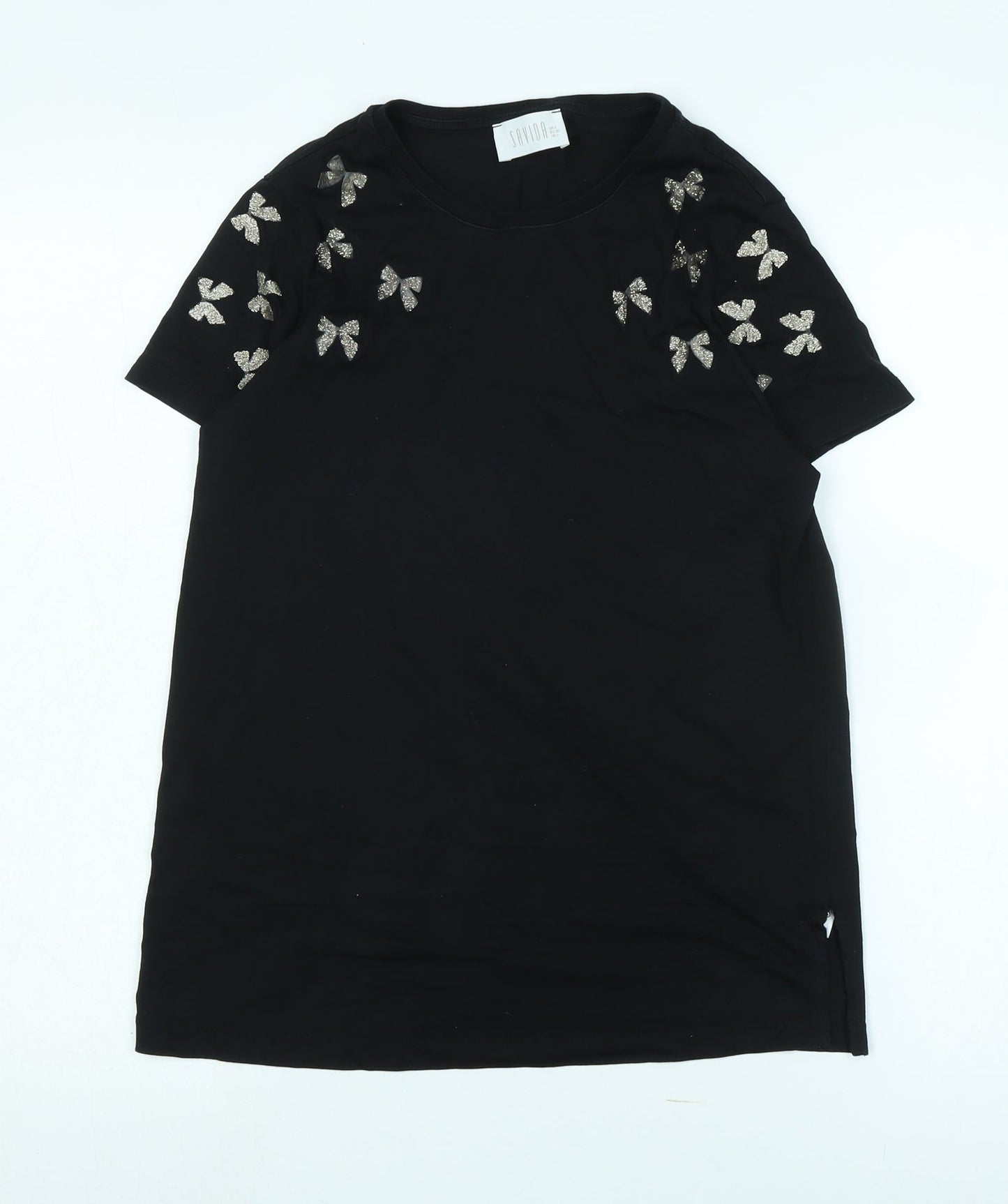 Womens UK Size 8 Savida Black Basic T-Shirt