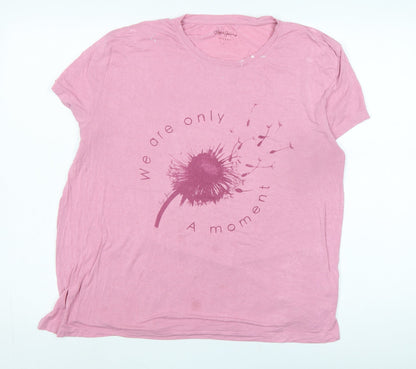 Pepe Jeans Women's Pink T-Shirt L Casual Summer Top
