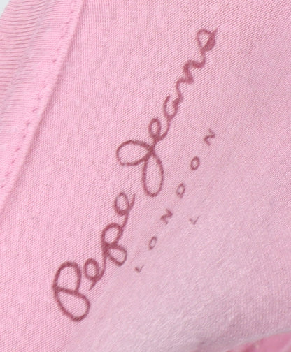 Pepe Jeans Women's Pink T-Shirt L Casual Summer Top
