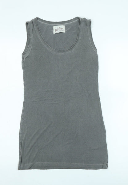 Womens UK Size 6 Post Card Grey Basic Tank