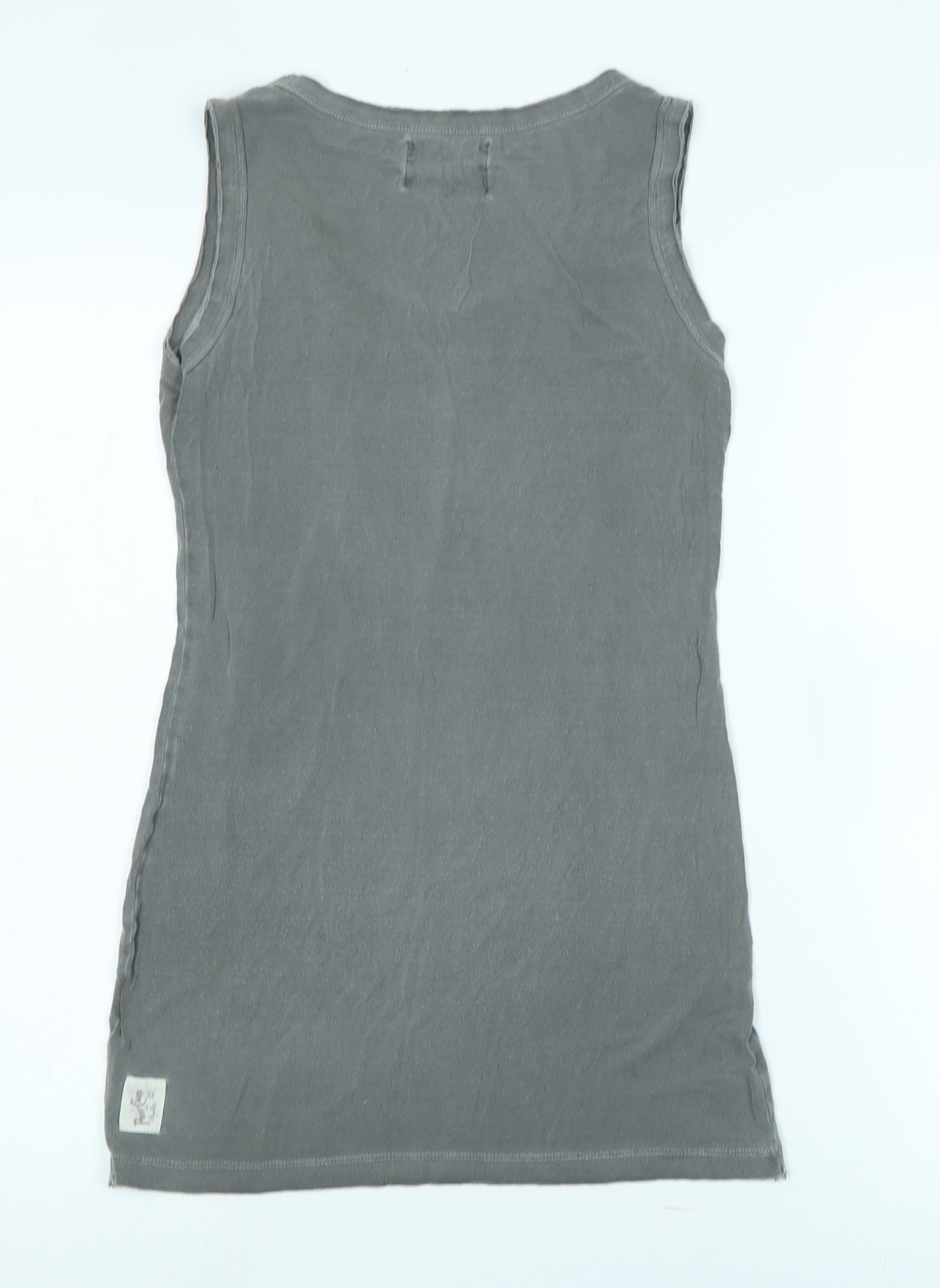 Womens UK Size 6 Post Card Grey Basic Tank
