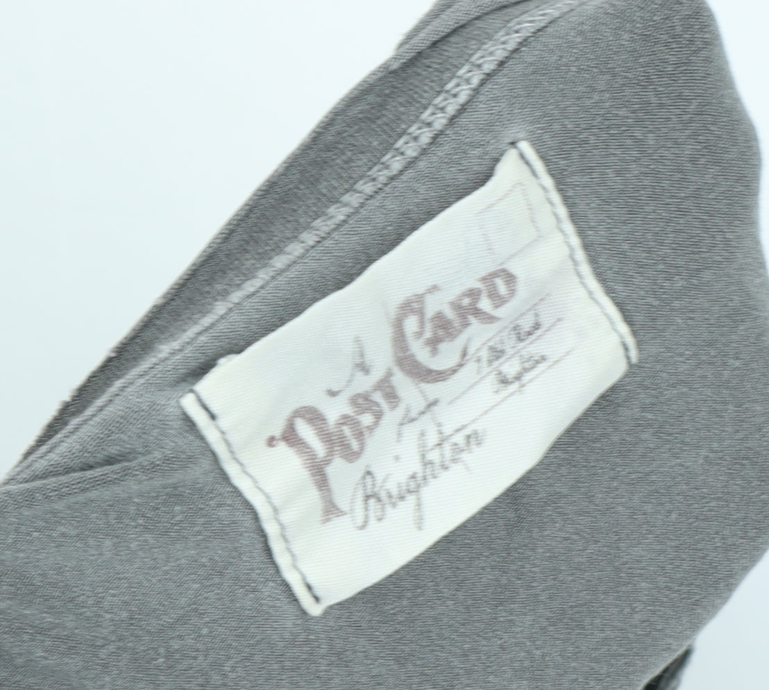 Womens UK Size 6 Post Card Grey Basic Tank