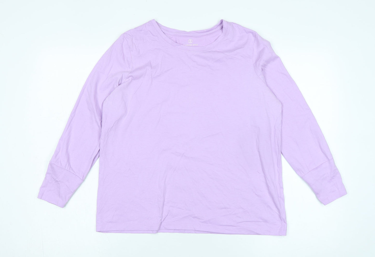 Womens UK Size 8 Lands' End Purple Basic T-Shirt