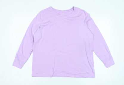 Womens UK Size 8 Lands' End Purple Basic T-Shirt