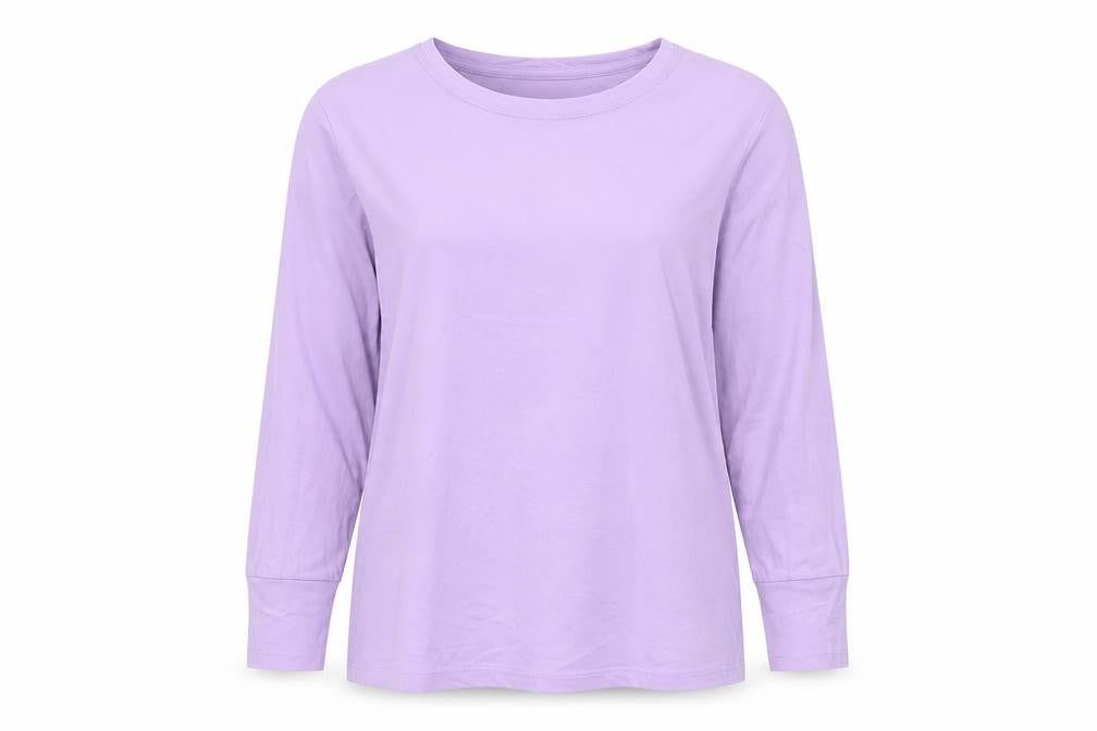 Womens UK Size 8 Lands' End Purple Basic T-Shirt