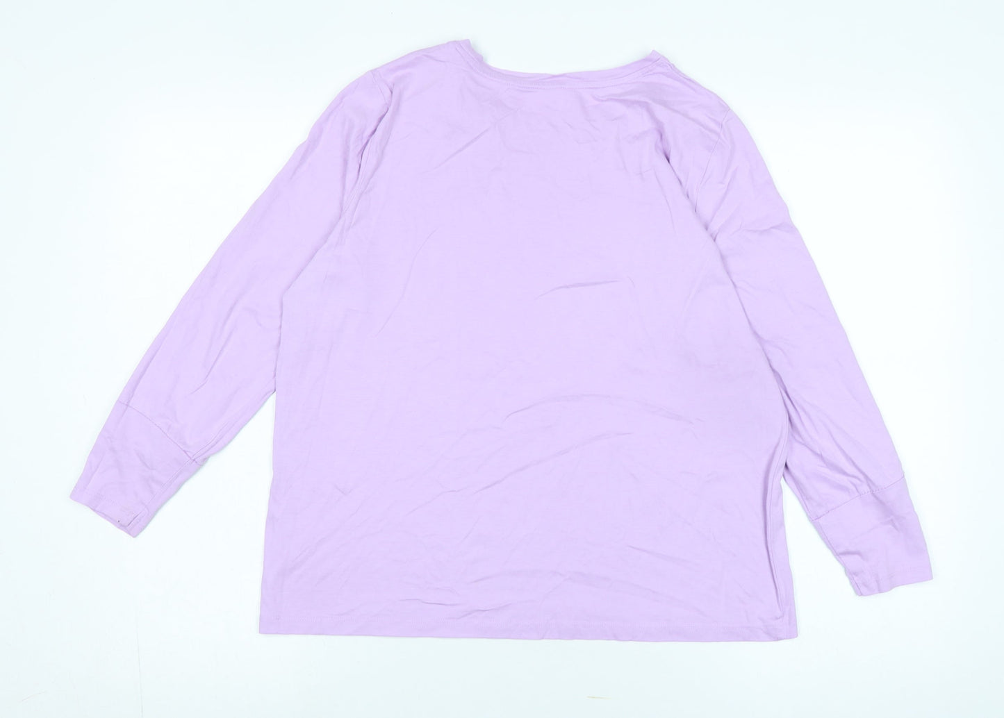 Womens UK Size 8 Lands' End Purple Basic T-Shirt