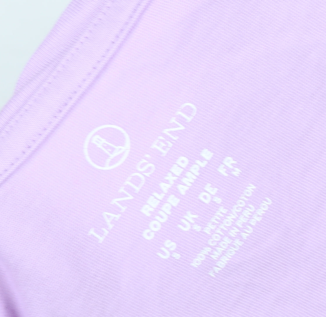 Womens UK Size 8 Lands' End Purple Basic T-Shirt