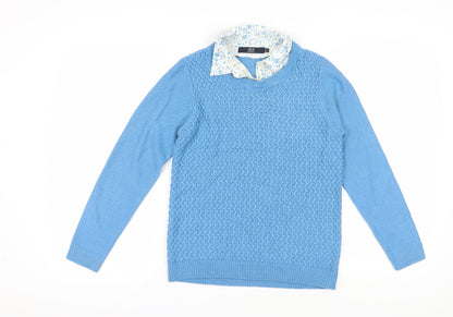 Womens UK Size 10 Isle Blue Jumper Jumper