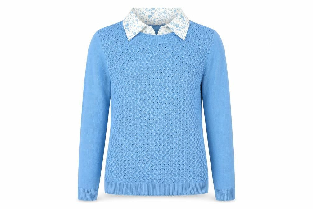 Womens UK Size 10 Isle Blue Jumper Jumper