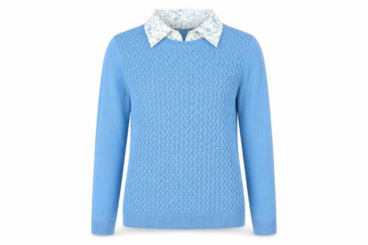 Womens UK Size 10 Isle Blue Jumper Jumper