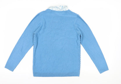 Womens UK Size 10 Isle Blue Jumper Jumper