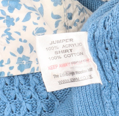 Womens UK Size 10 Isle Blue Jumper Jumper