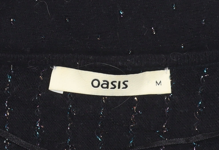 Womens UK Size M Oasis Black Pullover Jumper