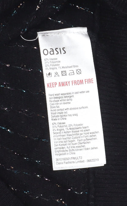 Womens UK Size M Oasis Black Pullover Jumper