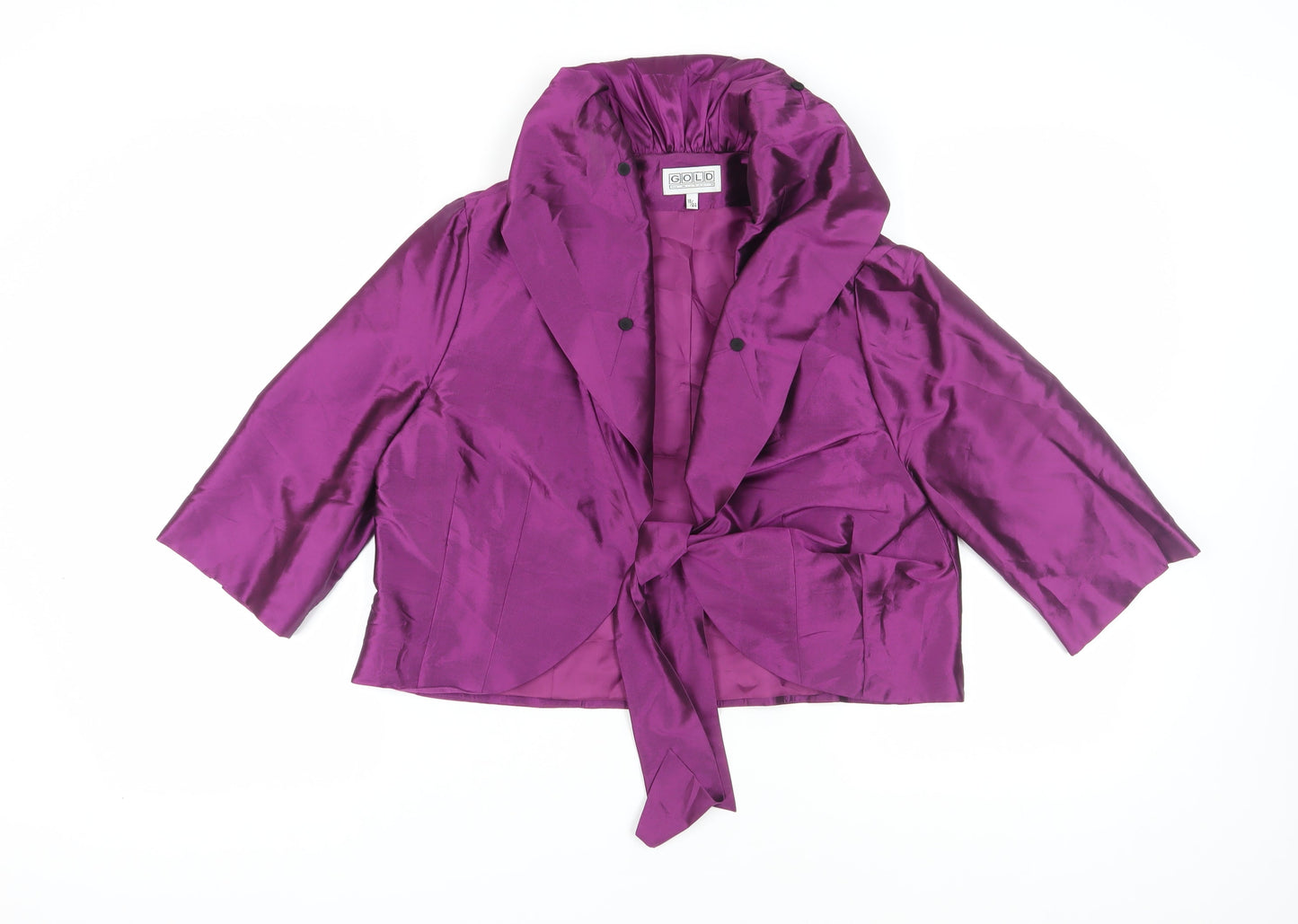 Gold by Michael H Women's Purple Silk Wrap Blouse, Size 18
