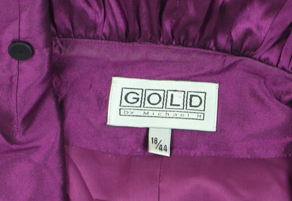 Gold by Michael H Women's Purple Silk Wrap Blouse, Size 18