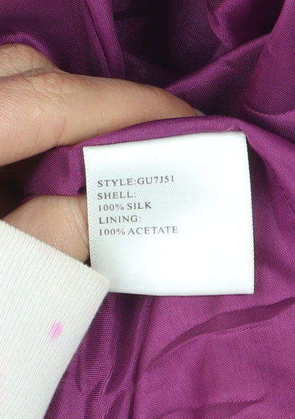 Gold by Michael H Women's Purple Silk Wrap Blouse, Size 18
