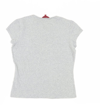 Womens UK Size 12 John Richmond Grey Basic T-Shirt