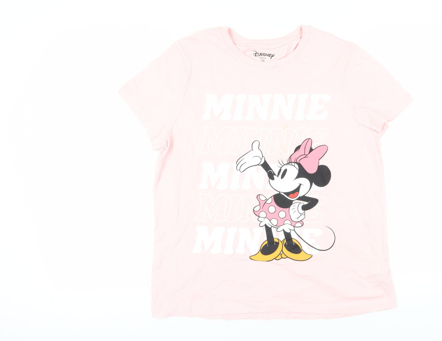 Womens UK Size M Disney Pink Basic T-Shirt