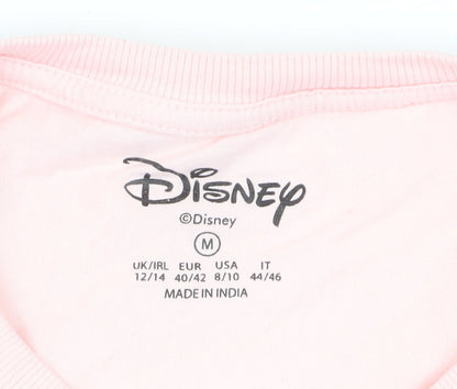 Womens UK Size M Disney Pink Basic T-Shirt