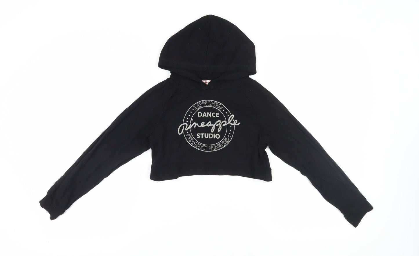 Pineapple Girls Black Pullover Hoodie 9-10 Years