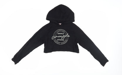 Pineapple Girls Black Pullover Hoodie 9-10 Years