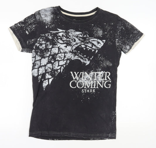 Mens UK Size S Game Of Thrones Black  T-Shirt