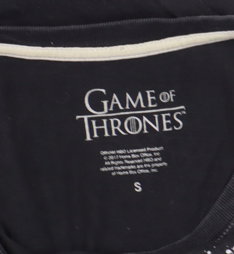 Mens UK Size S Game Of Thrones Black  T-Shirt
