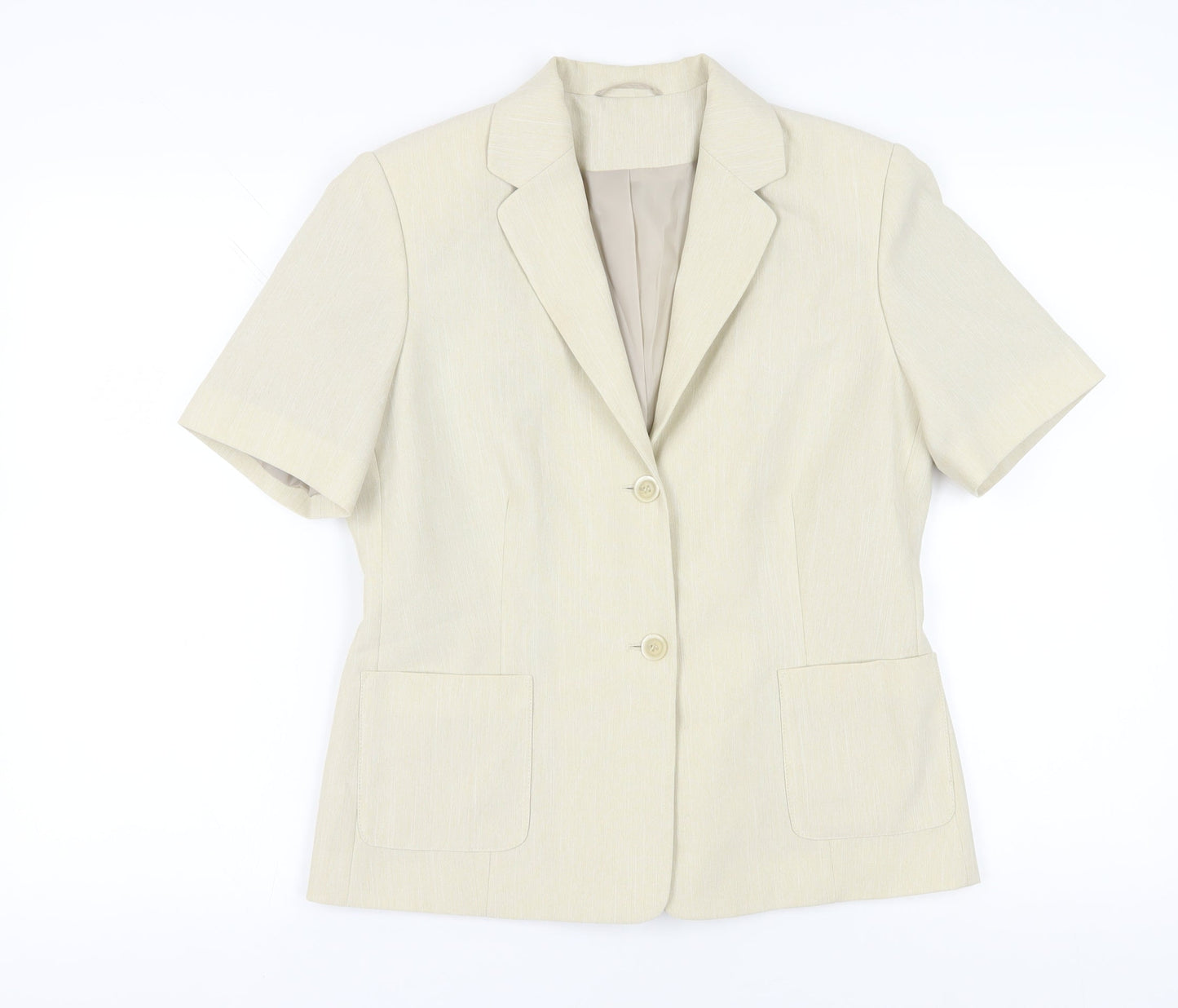 Berkertx Women Beige Blazer Size 12 Classic Suit Jacket