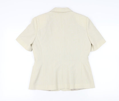 Berkertx Women Beige Blazer Size 12 Classic Suit Jacket