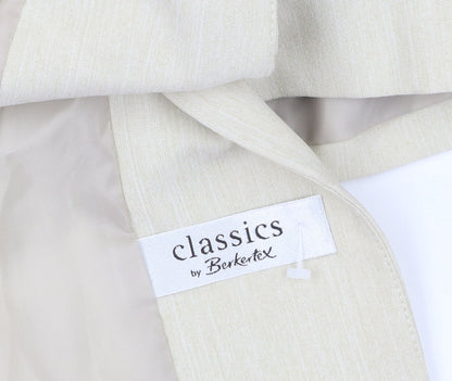 Berkertx Women Beige Blazer Size 12 Classic Suit Jacket