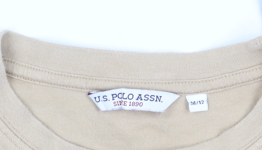 Unisex Adults UK Size 12 U.S. Polo Assn. Beige Basic T-Shirt
