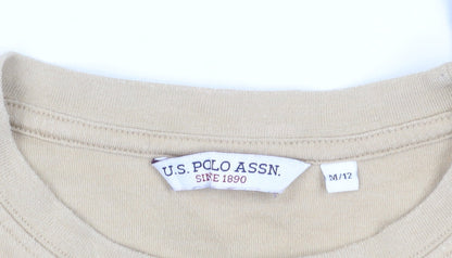 Unisex Adults UK Size 12 U.S. Polo Assn. Beige Basic T-Shirt