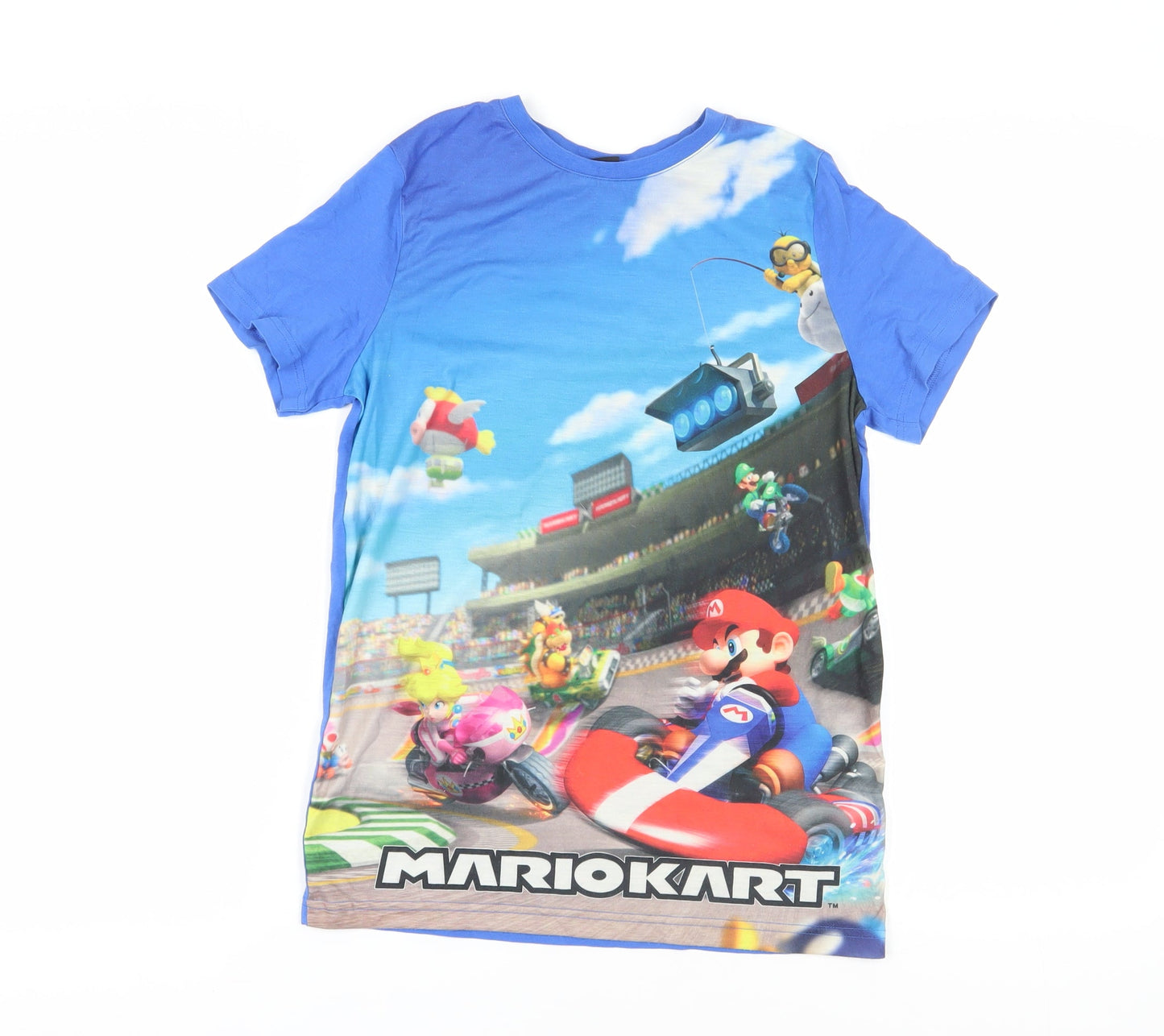 MarioKart Unisex Kids Blue T-Shirt, 12-13 Years, Graphic Print